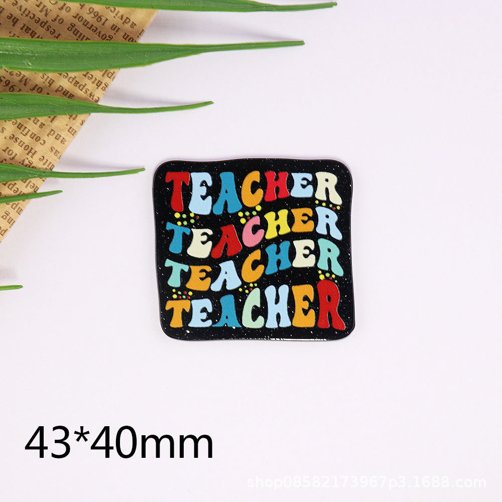Wholesale 10pcs Cartoon Letters Rainbow Bag Acrylic Cute Things DIY Accessories FlatBack